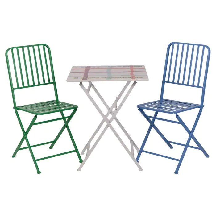 Tavolo e sedie pieghevoli da esterno multicolor