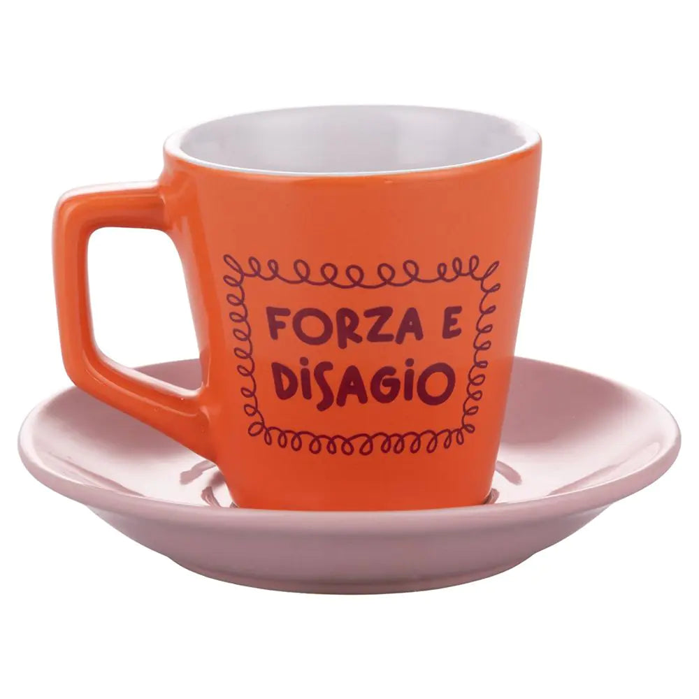Set 6 tazzine caffè con piattino e stand