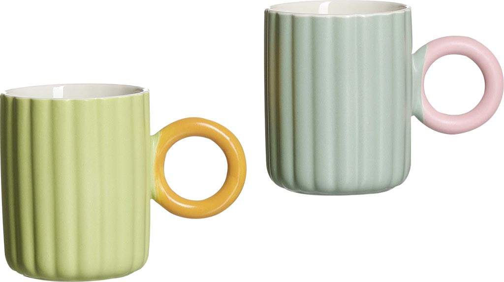 Tazza Mug a coste con manico rotondo