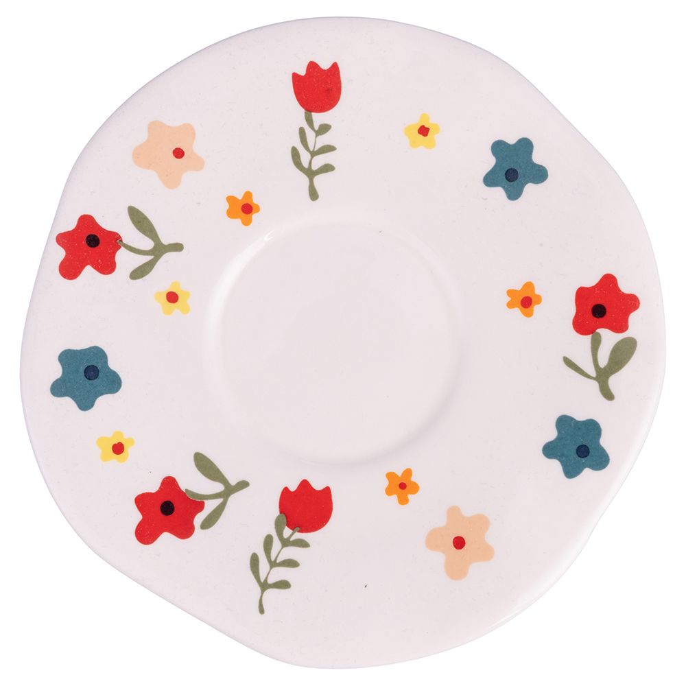 Set colazione tazza+piattino e montalatte Flower