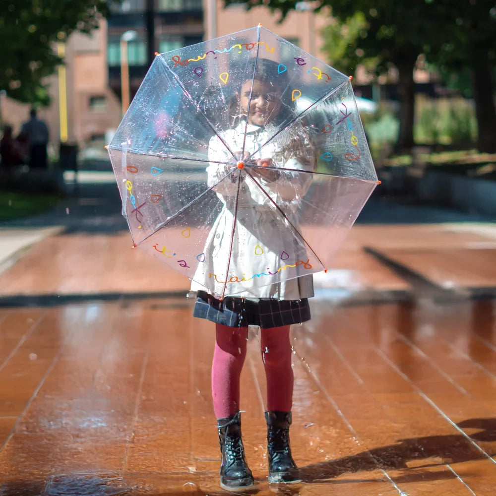 Ombrello per bambini Look It's Raining trasparente