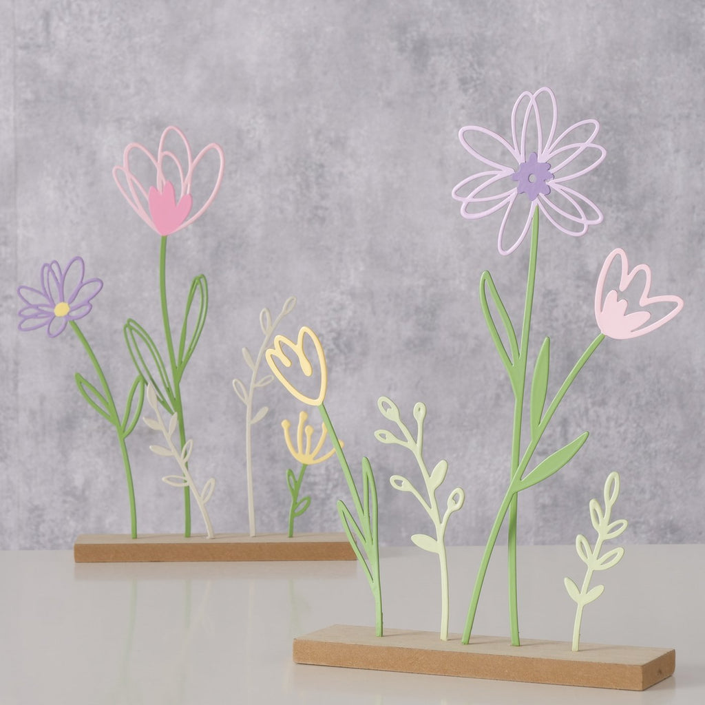 Oggetto decorativo fiori latta Blossom