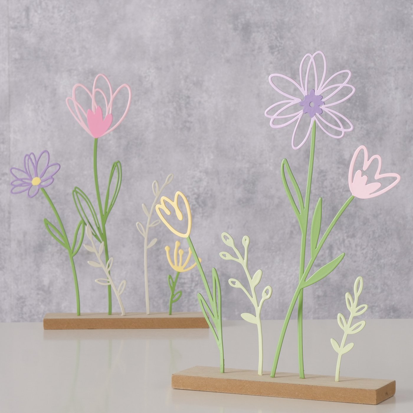 Oggetto decorativo fiori latta Blossom
