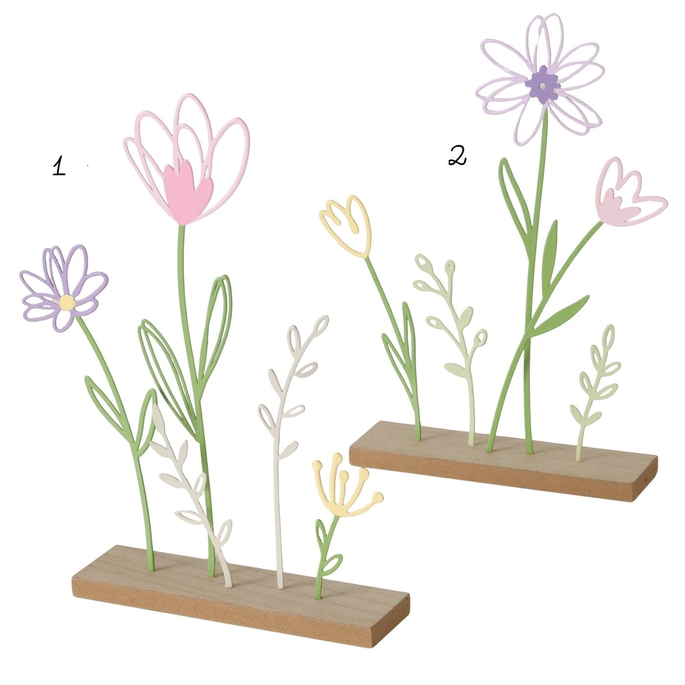 Oggetto decorativo fiori latta Blossom