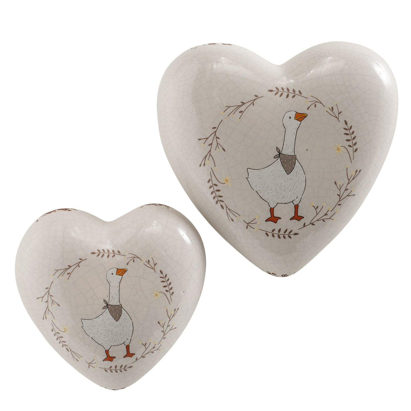 Set 2 cuori decorativi oca Goosie