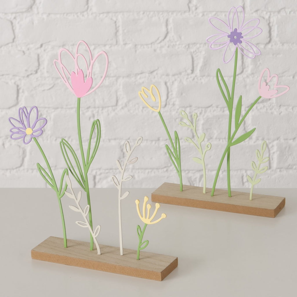 Oggetto decorativo fiori latta Blossom
