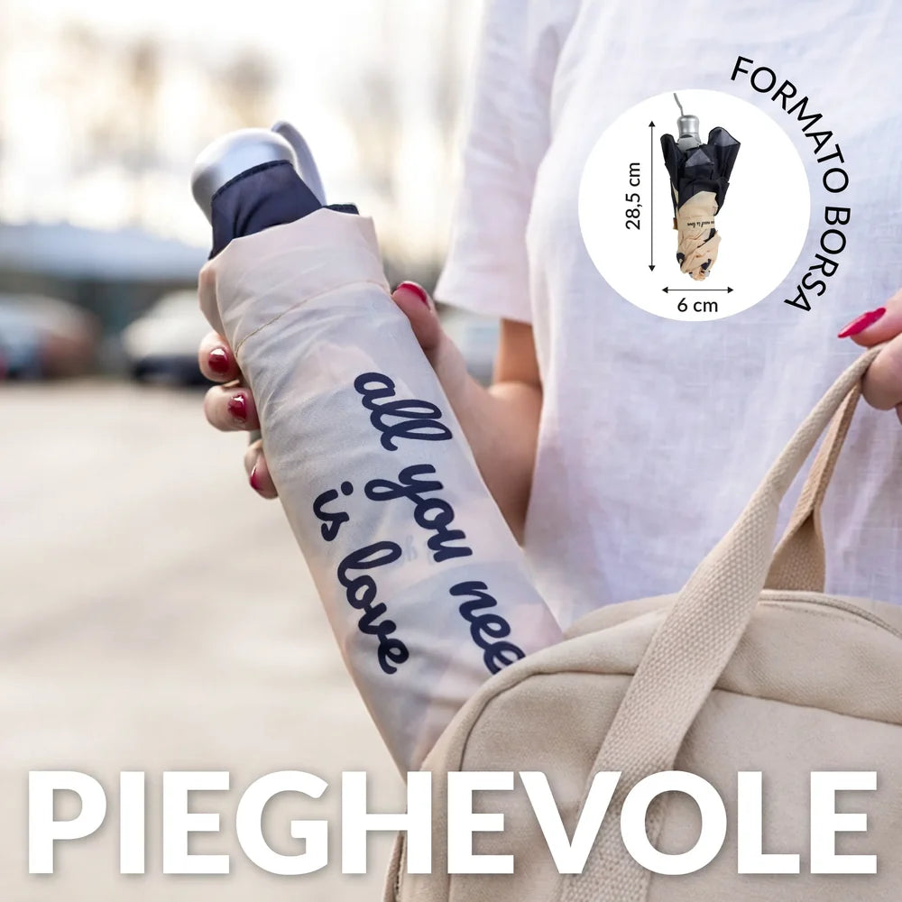 Ombrello pieghevole doppio "All you need is love