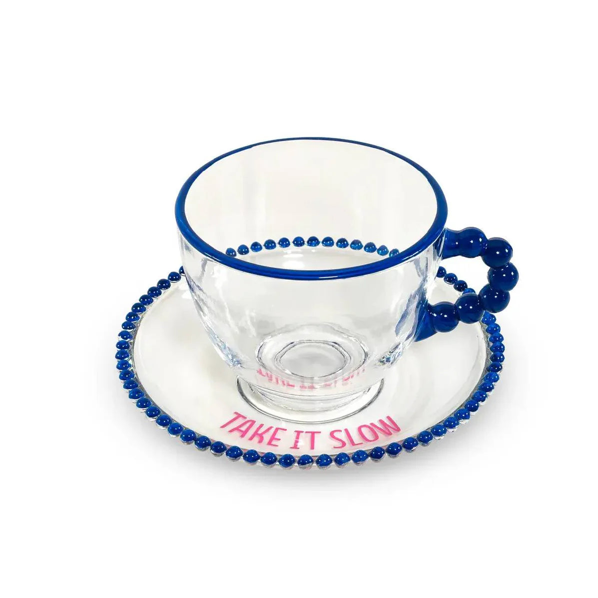 Set 2 Tazze con piattino WD Life Design rosa e blu