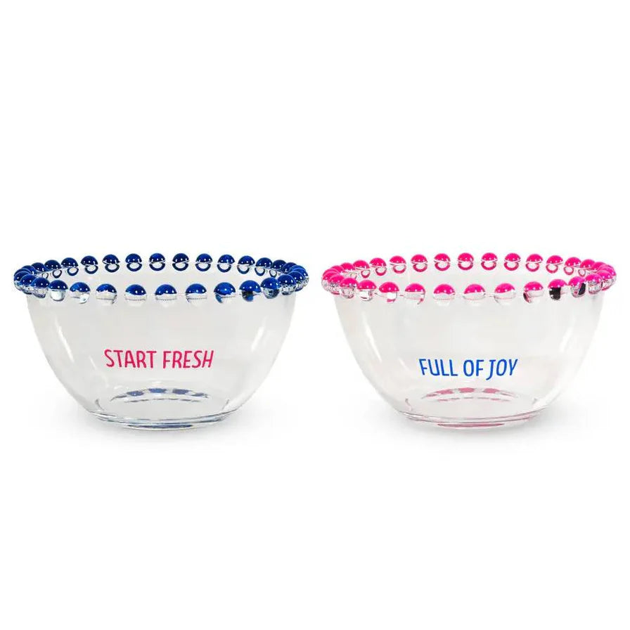 Set 2 ciotole WD Life Style con scritta rosa e blu