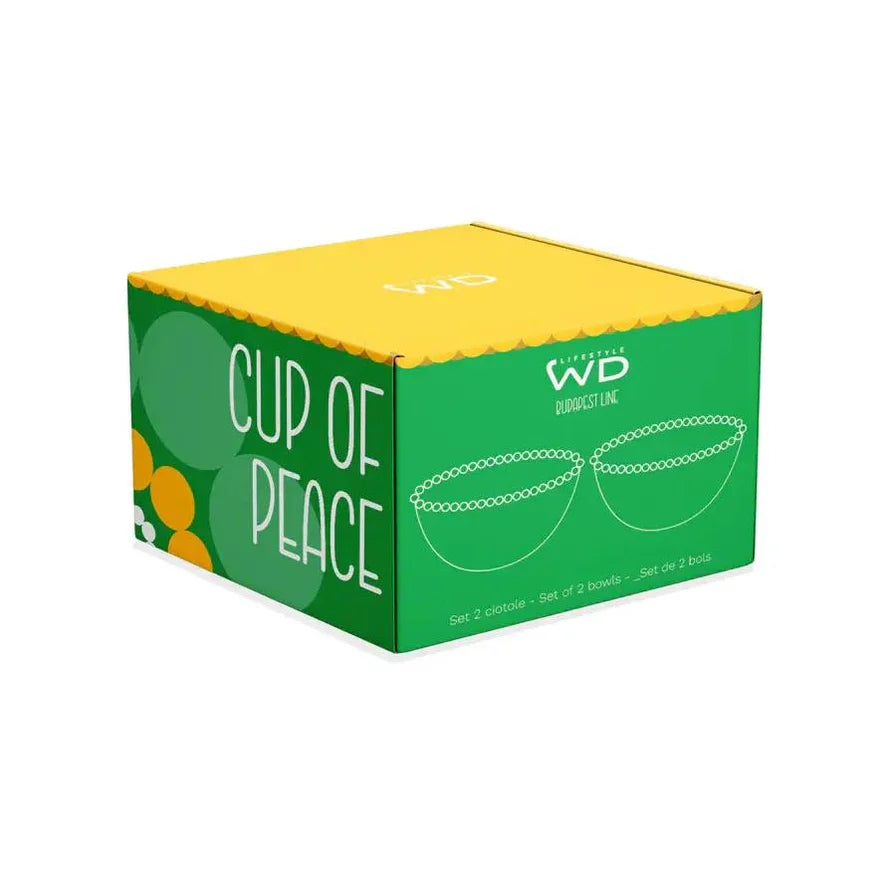 Set 2 ciotole Wd Life Style con scritta giallo e verde