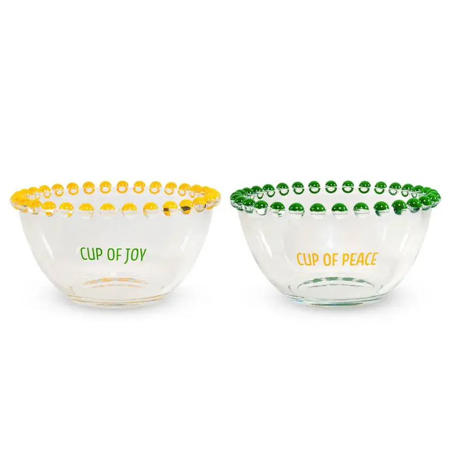 Set 2 ciotole Wd Life Style con scritta giallo e verde