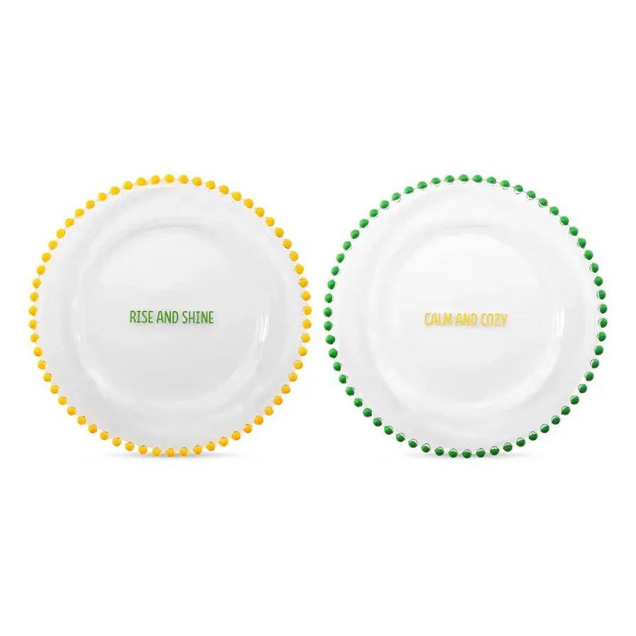 Set 2 piattini WD Life Style giallo e blu