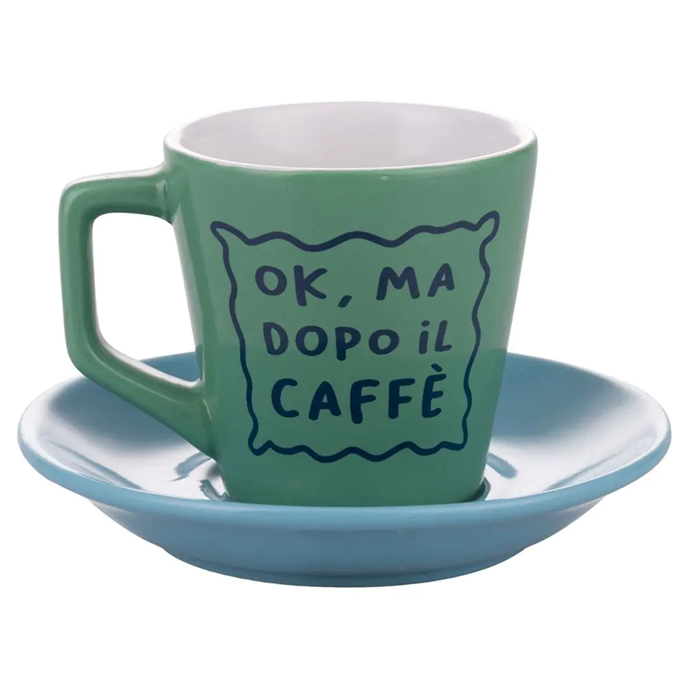 Set 6 tazzine caffè con piattino e stand