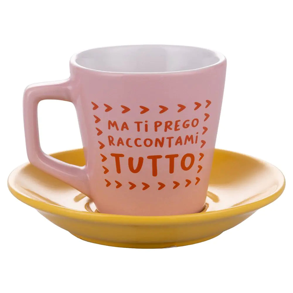 Set 6 tazzine caffè con piattino e stand