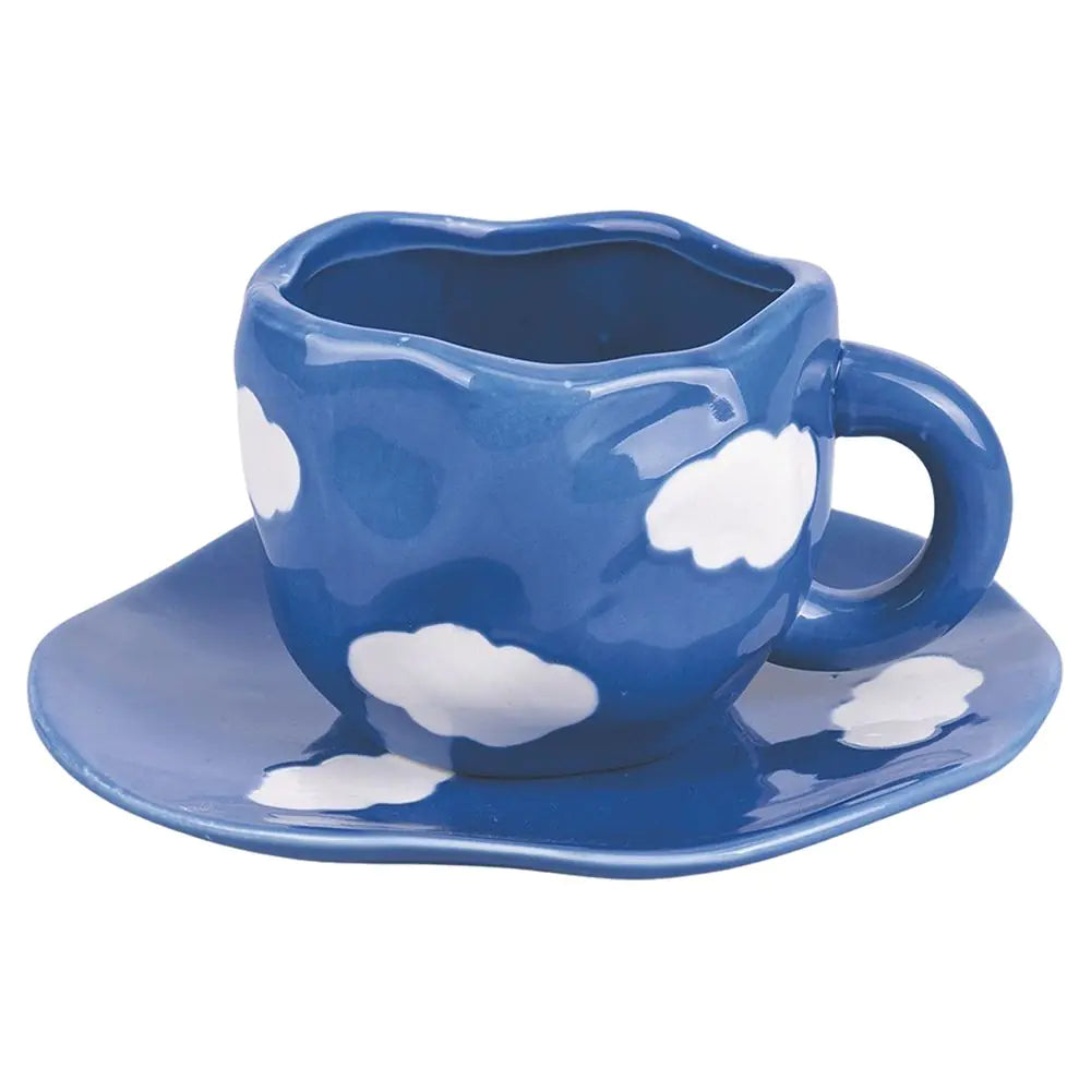 Set colazione piatto+piattino e montalatte Nuvole